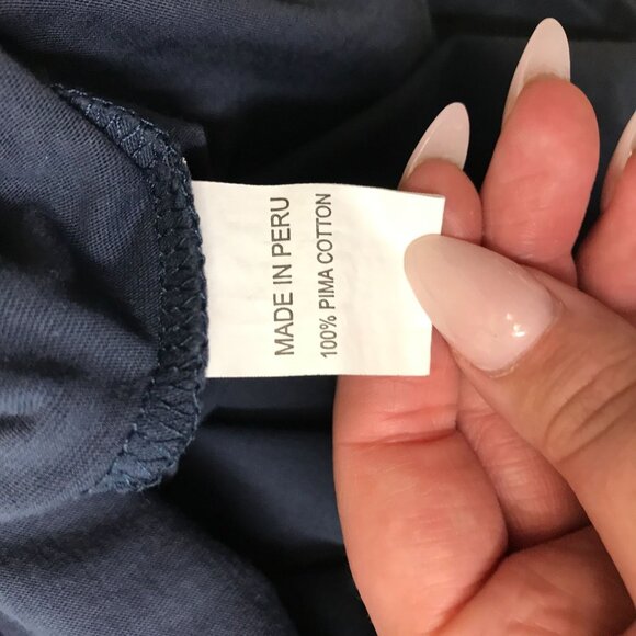 LEFT COAST TEE- MEN'S XL -NAVY SHORT SLEEVE CREW NECK PIMA COTTON T-SHIRT - Picture 9 of 9